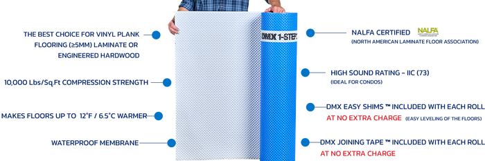 DMX 1-STEP 2.0™ Advanced Vapor Barrier Underlayment